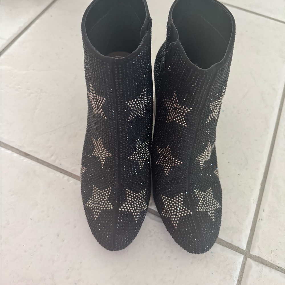 INC International Concepts Black Star Ankle Booties